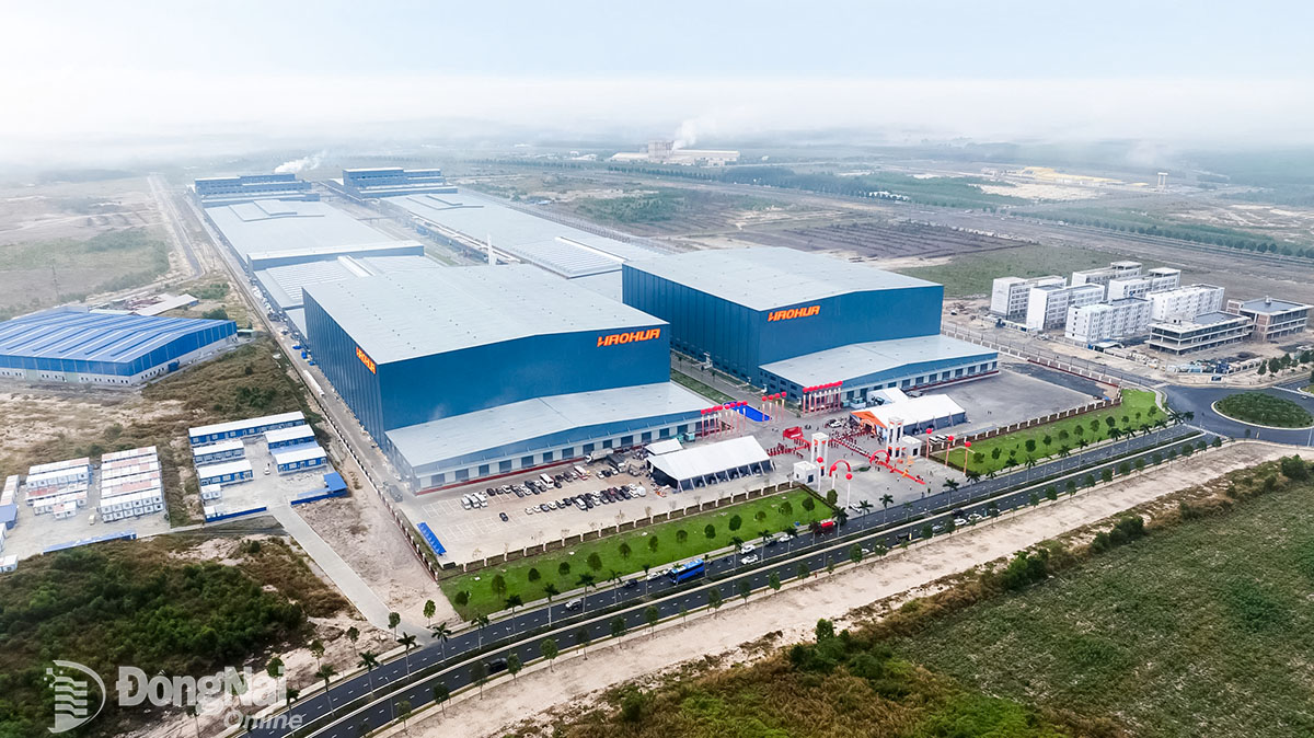 Một góc Khu công nghiệp Minh Hưng - Sikico (xã Tân Khai, tỉnh Đồng Nai) nhìn từ trên cao.